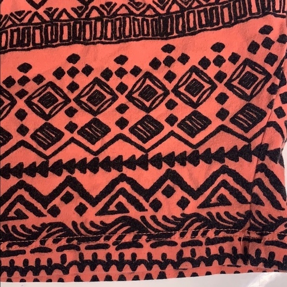 Forever 21 Crop Ancient Aztec Print coral crop top T-shirt orange - Picture 3 of 4